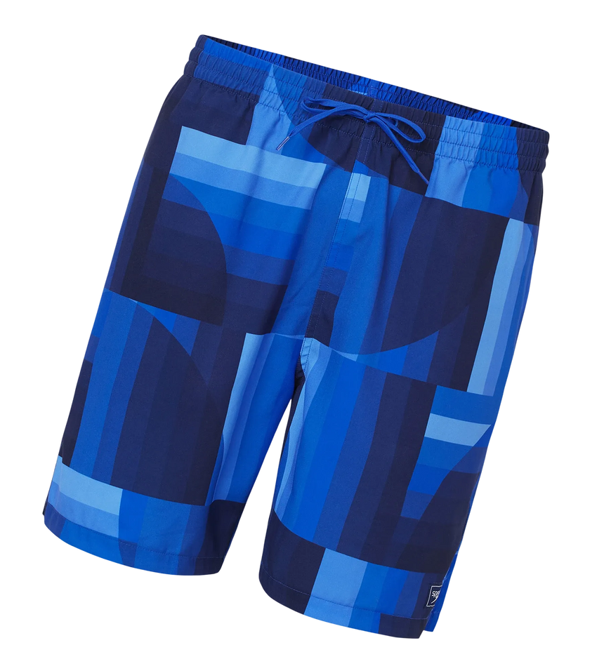 Men's 4 Way Comfort Stretch Essential Printed Watershorts With Side Pockets - Periwinkle Blue