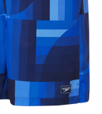 Men's 4 Way Comfort Stretch Essential Printed Watershorts With Side Pockets - Periwinkle Blue