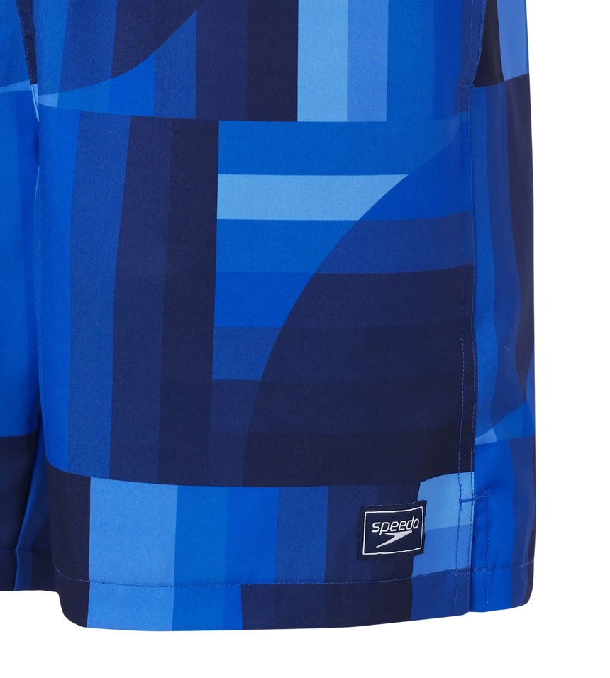 Men's 4 Way Comfort Stretch Essential Printed Watershorts With Side Pockets - Periwinkle Blue