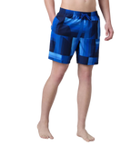 Men's 4 Way Comfort Stretch Essential Printed Watershorts With Side Pockets - Periwinkle Blue