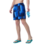 Men's 4 Way Comfort Stretch Essential Printed Watershorts With Side Pockets - Periwinkle Blue