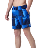 Men's 4 Way Comfort Stretch Essential Printed Watershorts With Side Pockets - Periwinkle Blue