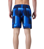 Men's 4 Way Comfort Stretch Essential Printed Watershorts With Side Pockets - Periwinkle Blue