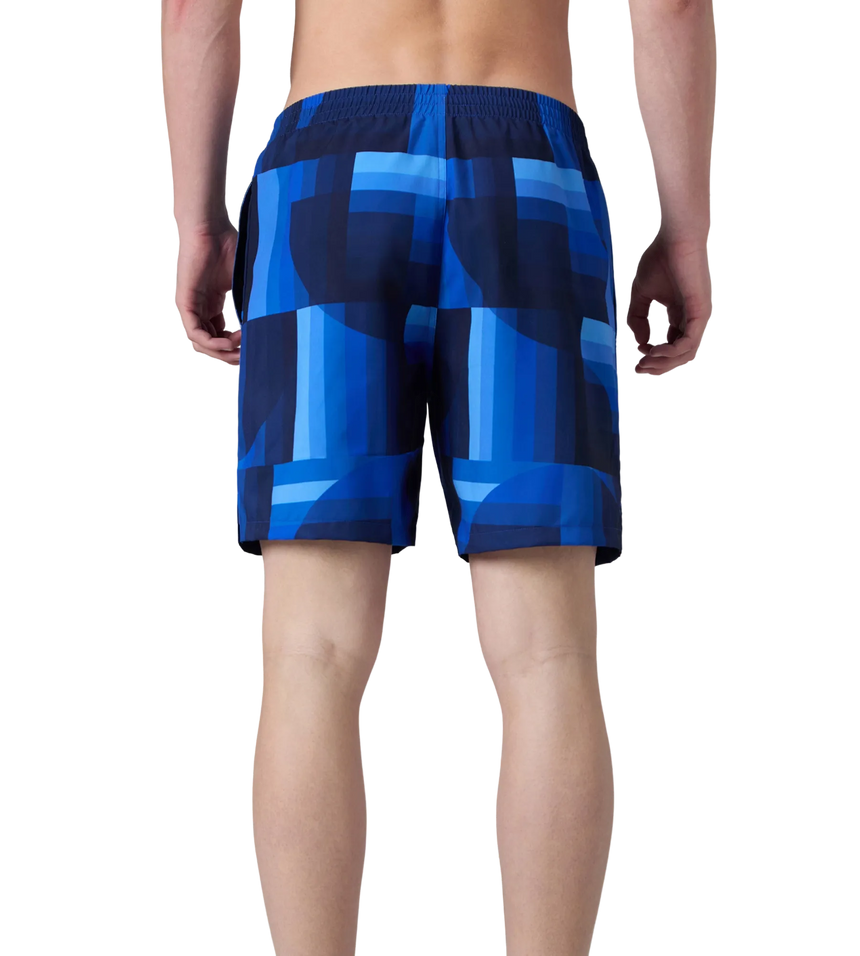 Men's 4 Way Comfort Stretch Essential Printed Watershorts With Side Pockets - Periwinkle Blue