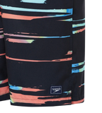 Men's 4 Way Comfort Stretch Essential Printed Watershorts With Side Pockets - Antracite & Tropical Coral