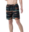 Men's 4 Way Comfort Stretch Essential Printed Watershorts With Side Pockets - Antracite & Tropical Coral