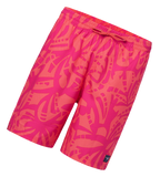 Men's 4 Way Comfort Stretch Essential Printed Watershorts With Side Pockets - Margarita Pink & Tropic Coral