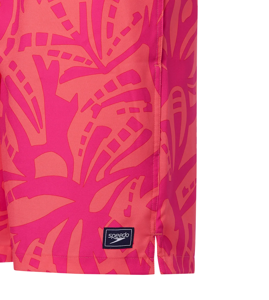Men's 4 Way Comfort Stretch Essential Printed Watershorts With Side Pockets - Margarita Pink & Tropic Coral