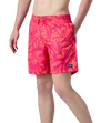 Men's 4 Way Comfort Stretch Essential Printed Watershorts With Side Pockets - Margarita Pink & Tropic Coral