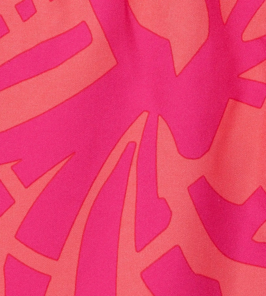Men's 4 Way Comfort Stretch Essential Printed Watershorts With Side Pockets - Margarita Pink & Tropic Coral