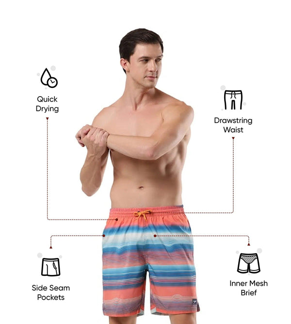 Buy Speedo Placement Leisure One8 Watershorts Pumpkin Spice Fandango Pink Pool Pale Tan White Watershorts Online Speedo India