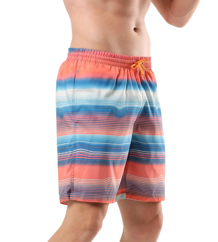 Men's Placement Leisure' Watershorts - Pumpkin Spice  &  Fandango Pink_3