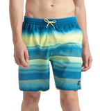 Men's Recycled Polyster Placement Printed Leisure Watershorts - Marine Blue & Pulcino