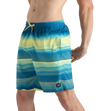 Men's Recycled Polyster Placement Printed Leisure Watershorts - Marine Blue & Pulcino
