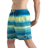 Men's Recycled Polyster Placement Printed Leisure Watershorts - Marine Blue & Pulcino