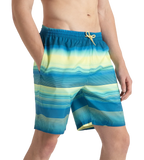 Men's Recycled Polyster Placement Printed Leisure Watershorts - Marine Blue & Pulcino