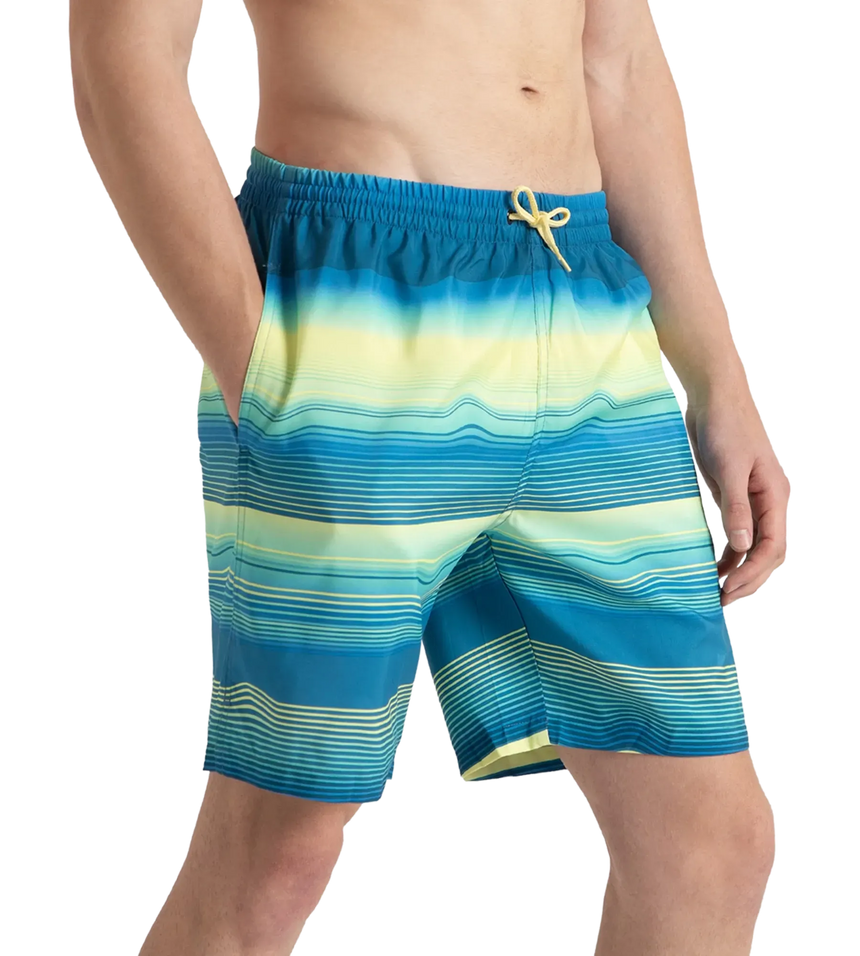 Men's Recycled Polyster Placement Printed Leisure Watershorts - Marine Blue & Pulcino