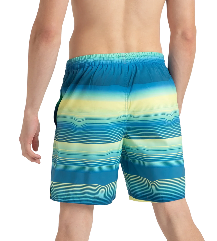 Men's Recycled Polyster Placement Printed Leisure Watershorts - Marine Blue & Pulcino