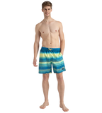 Men's Recycled Polyster Placement Printed Leisure Watershorts - Marine Blue & Pulcino