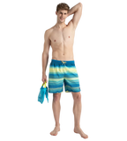 Men's Recycled Polyster Placement Printed Leisure Watershorts - Marine Blue & Pulcino