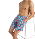 Men's Recycled Polyster Essential Printed Leisure Watershorts - Fandango Pink & Pure Blue