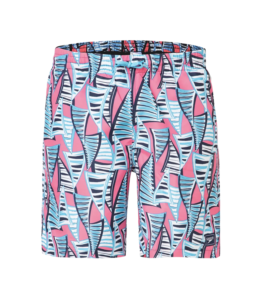 Men's Recycled Polyster Essential Printed Leisure Watershorts - Fandango Pink & Pure Blue