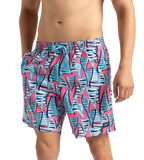 Men's Recycled Polyster Essential Printed Leisure Watershorts - Fandango Pink & Pure Blue