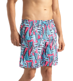Men's Recycled Polyster Essential Printed Leisure Watershorts - Fandango Pink & Pure Blue