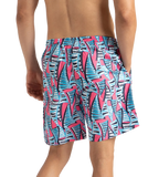 Men's Recycled Polyster Essential Printed Leisure Watershorts - Fandango Pink & Pure Blue