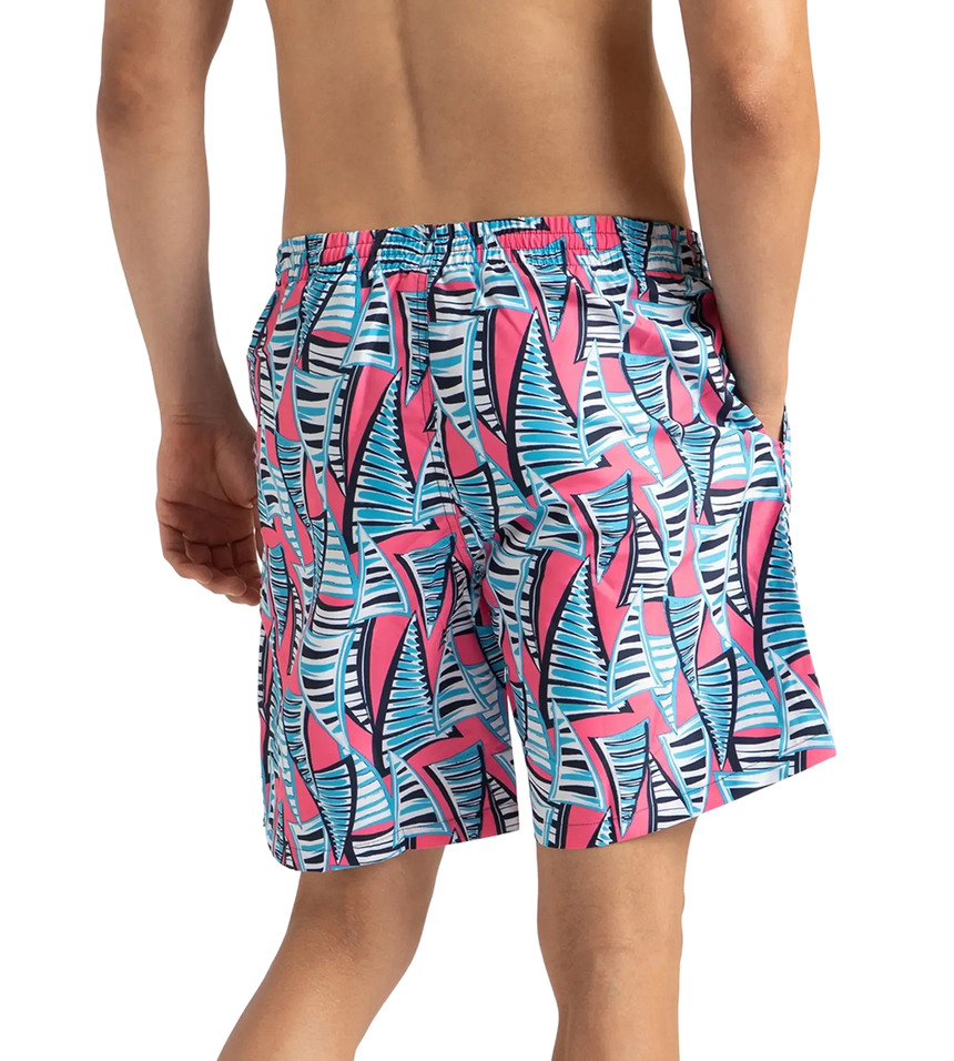 Men's Recycled Polyster Essential Printed Leisure Watershorts - Fandango Pink & Pure Blue