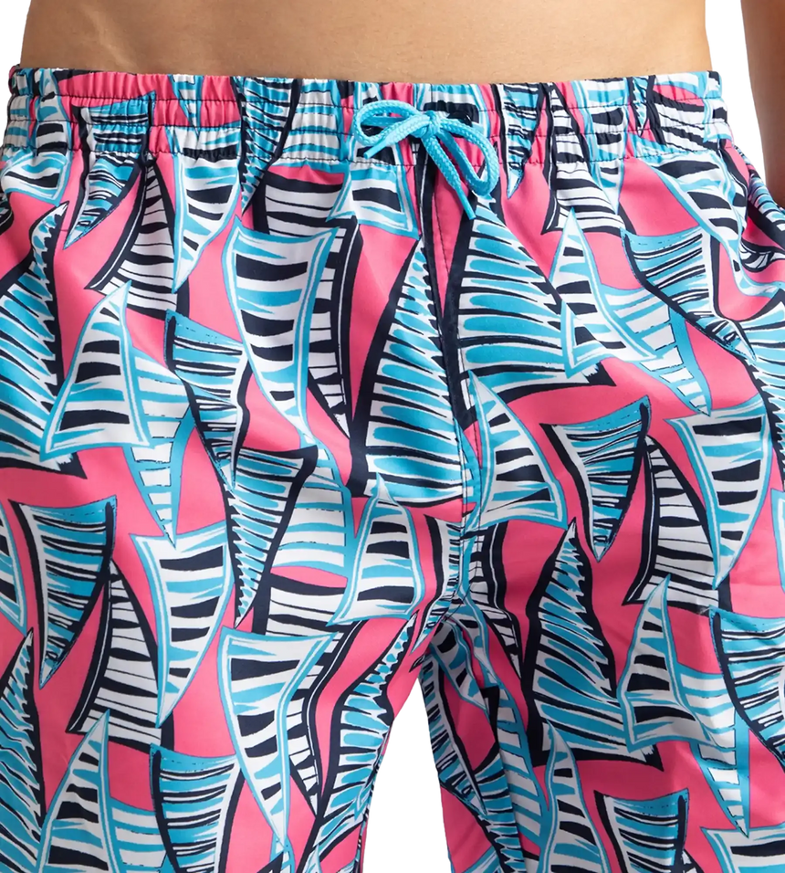 Men's Recycled Polyster Essential Printed Leisure Watershorts - Fandango Pink & Pure Blue