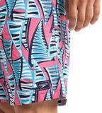Men's Recycled Polyster Essential Printed Leisure Watershorts - Fandango Pink & Pure Blue