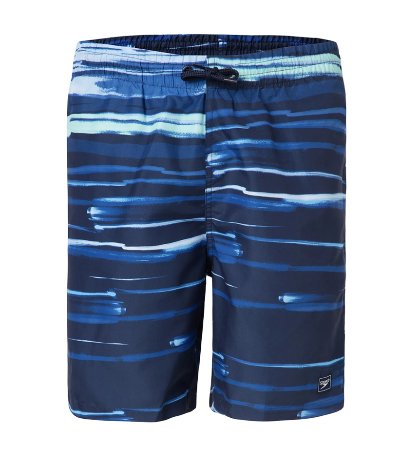 Men's Recycled Polyster Printed Leisure Watershorts - Pure Blue & Zaffre Blue
