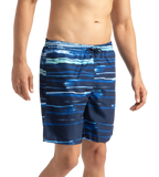 Men's Recycled Polyster Printed Leisure Watershorts - Pure Blue & Zaffre Blue