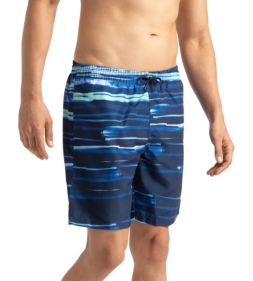 Men's Recycled Polyster Printed Leisure Watershorts - Pure Blue & Zaffre Blue
