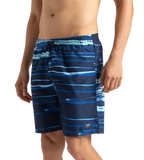 Men's Recycled Polyster Printed Leisure Watershorts - Pure Blue & Zaffre Blue