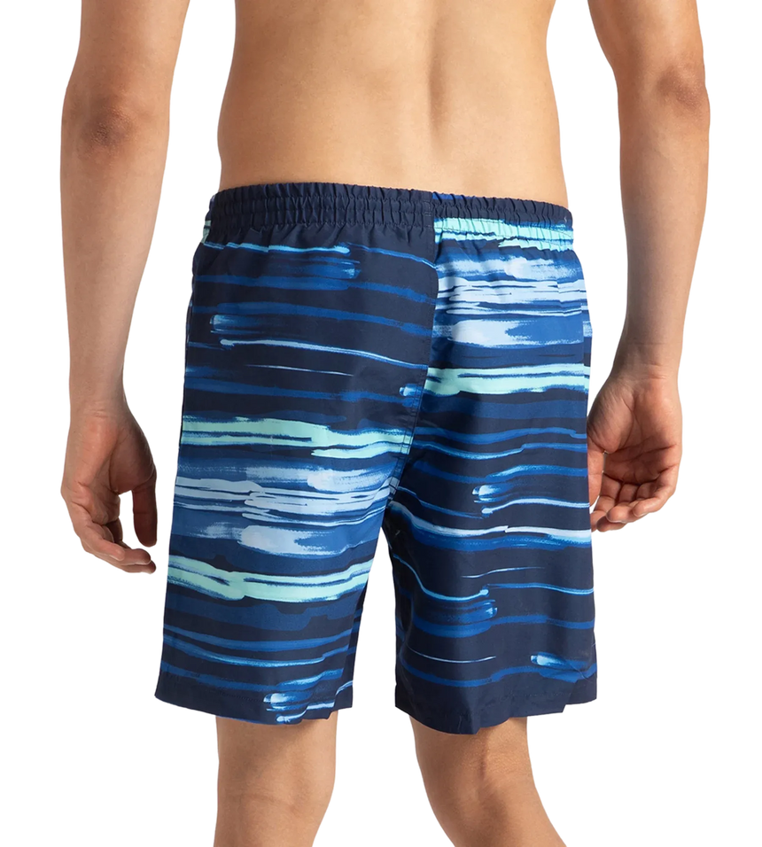 Men's Recycled Polyster Printed Leisure Watershorts - Pure Blue & Zaffre Blue