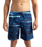Men's Recycled Polyster Printed Leisure Watershorts - Pure Blue & Zaffre Blue