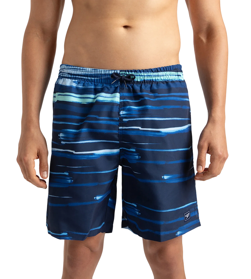 Men's Recycled Polyster Printed Leisure Watershorts - Pure Blue & Zaffre Blue