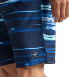 Men's Recycled Polyster Printed Leisure Watershorts - Pure Blue & Zaffre Blue