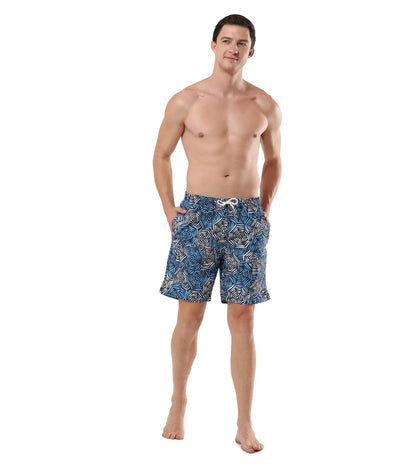 Men's Essential Printed Leisure' Watershorts - Pure Blue  &  Tranquil Blue_5