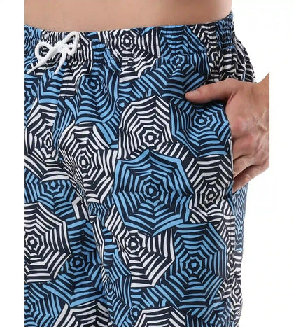 Men's Essential Printed Leisure' Watershorts - Pure Blue  &  Tranquil Blue_6
