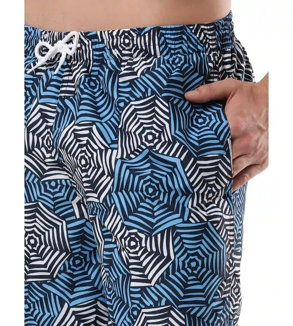 Men's Essential Printed Leisure' Watershorts - Pure Blue  &  Tranquil Blue_6