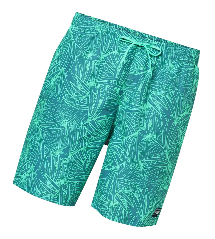 Men's 100% Polyester Essential Printed Watershorts With Side Pockets - Stellar & Turquoise