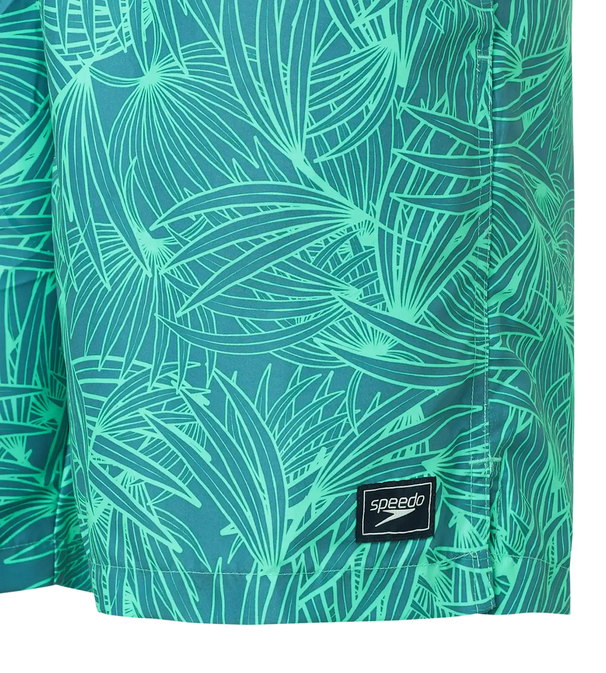 Men's 100% Polyester Essential Printed Watershorts With Side Pockets - Stellar & Turquoise