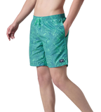 Men's 100% Polyester Essential Printed Watershorts With Side Pockets - Stellar & Turquoise