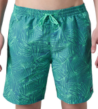 Men's 100% Polyester Essential Printed Watershorts With Side Pockets - Stellar & Turquoise