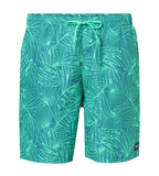 Men's 100% Polyester Essential Printed Watershorts With Side Pockets - Stellar & Turquoise