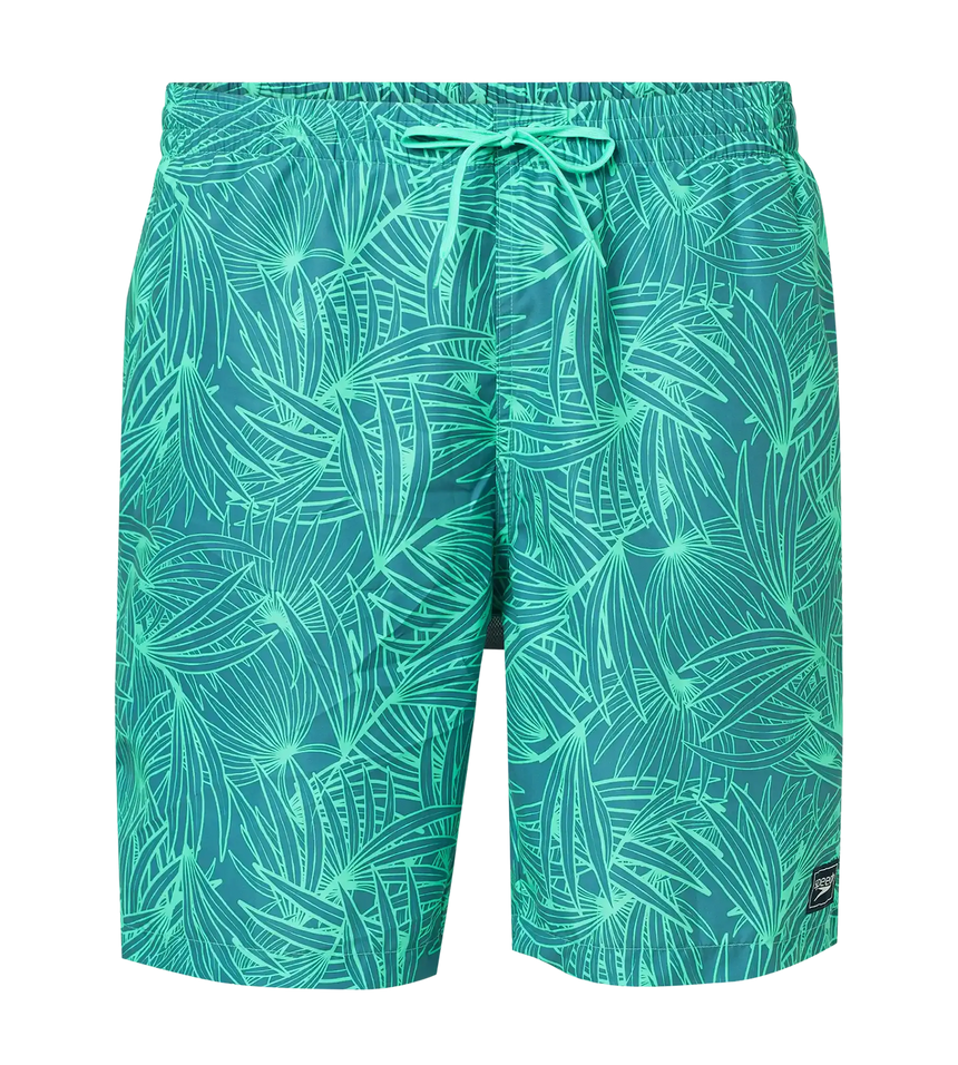 Men's 100% Polyester Essential Printed Watershorts With Side Pockets - Stellar & Turquoise