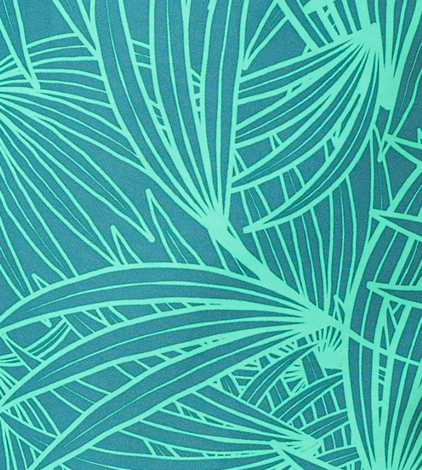 Men's 100% Polyester Essential Printed Watershorts With Side Pockets - Stellar & Turquoise